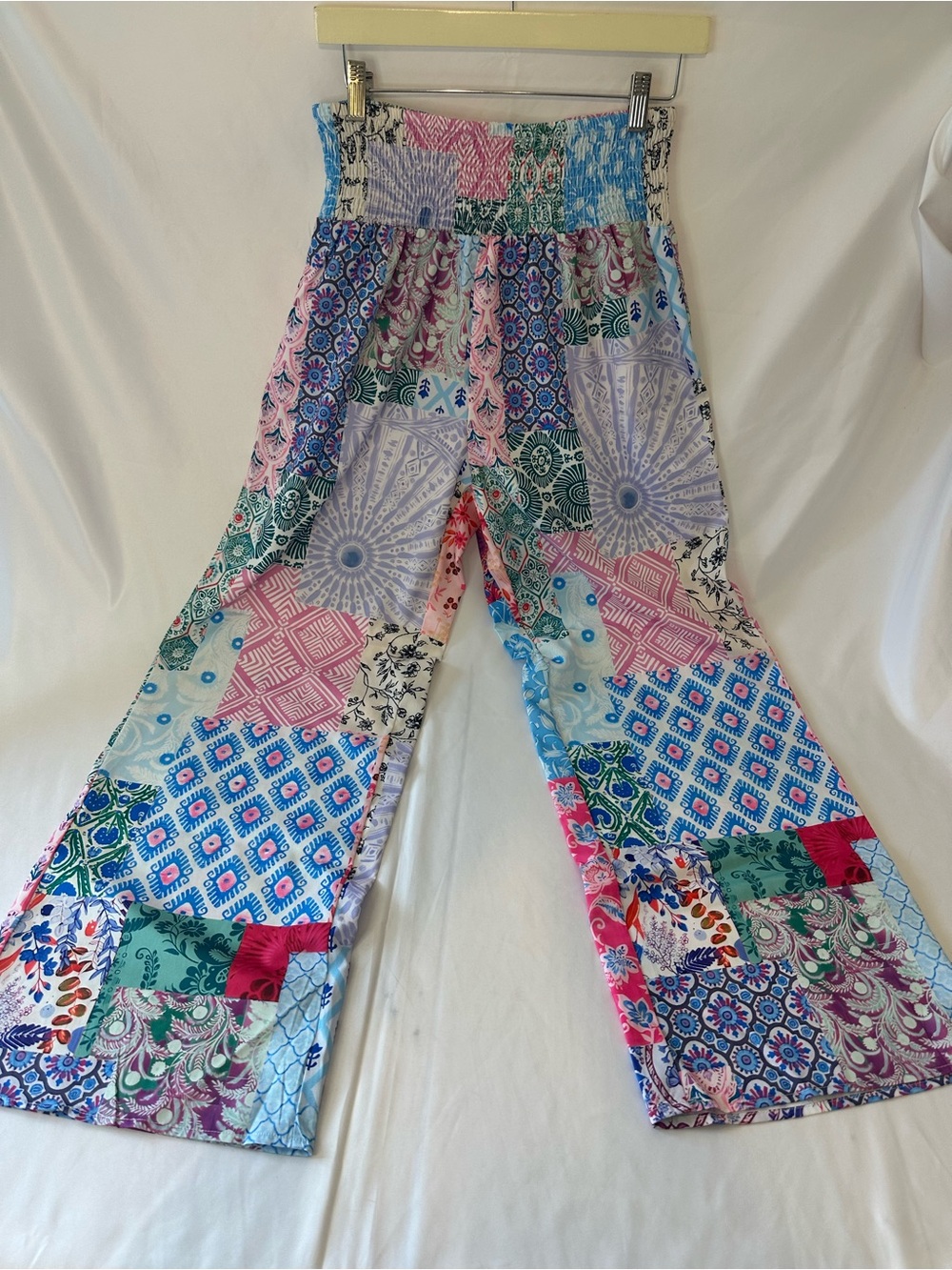 Patchwork Wide-Leg Pants in Multicolor